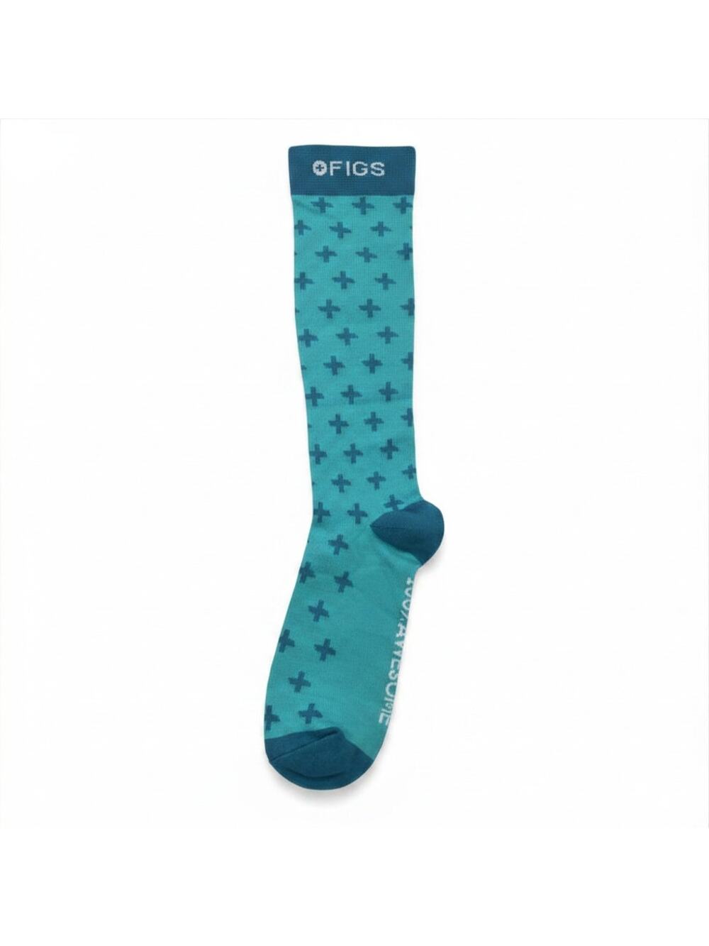 1 Pair FIGS Compression B;ue Green Socks Size L